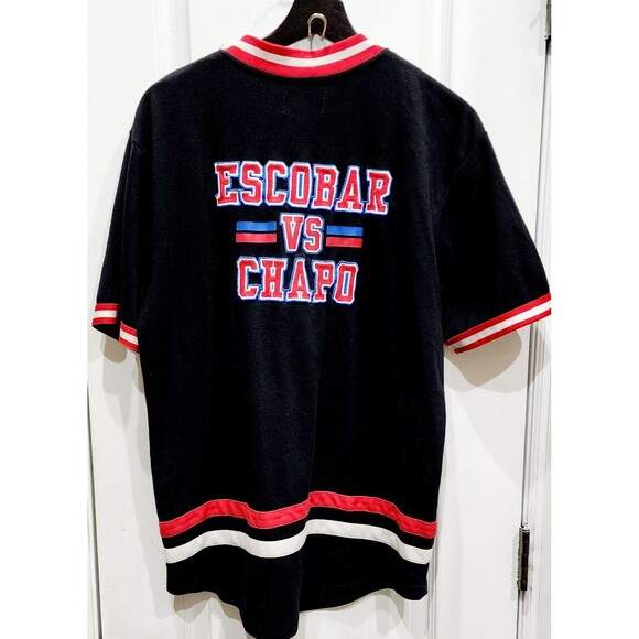 RS1NE CARTEL ESCOBAR VS. CHAPO SIMPSONS BUTTON UP JERSEY SZ Xl - Picture 2 of 10